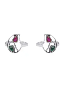 Unniyarcha 92.5 Silver Stone-Studded Toe Rings