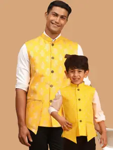 VASTRAMAY Woven Slim-Fit Nehru Jackets