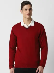 Peter England Casuals V-Neck Pure Acrylic Pullover