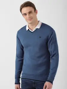 Peter England Casuals V-Neck Pure Acrylic Pullover