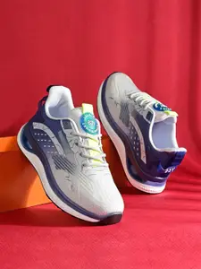 The Roadster Lifestyle Co. Women White & Navy Blue Textured Lightweight Running Shoes