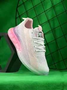 The Roadster Lifestyle Co. Women White & Pink Textured Lightweight Running Shoes