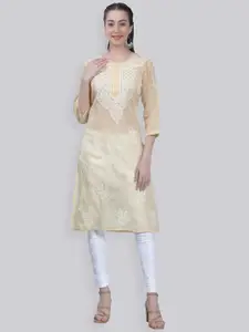Seva Chikan Ethnic Motifs Embroidered Chikankari Kurta