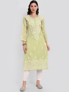 Seva Chikan Floral Embroidered Lucknowi Chikankari Kurta