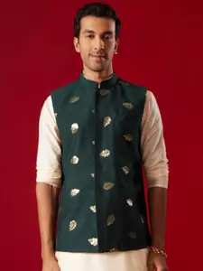 VASTRAMAY Woven Design Slim-fit Nehru Jacket