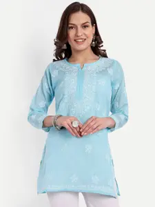 ADA Ethnic Motifs Embroidered Lucknowi Chikankari Pure Cotton Kurti