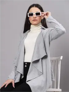 Style Quotient Spread Collar Cotton Open Front Shrug