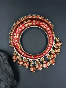 Anouk Gold Plated Pearl Studded Ethnic Rajasthani Bangles