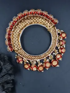 Anouk Gold Plated Pearl Studded Ethnic Rajasthani Bangles