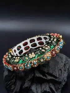Anouk Gold Plated Pearl Studded Ethnic Rajasthani Bangles