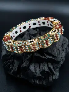 Anouk Gold Plated Pearl Studded Ethnic Rajasthani Bangles