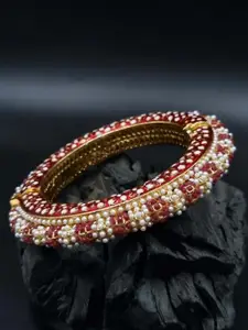 Anouk Gold Plated Pearl Studded Ethnic Rajasthani Bangles