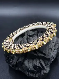 Anouk Gold Plated Pearl Studded Ethnic Rajasthani Bangles
