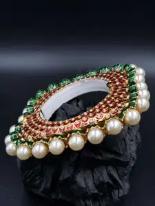 Anouk Gold Plated Pearl Bead Studded Ethnic Rajasthani Bangle