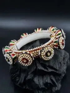 Anouk Gold Plated Pearl Studded Ethnic Rajasthani Bangles
