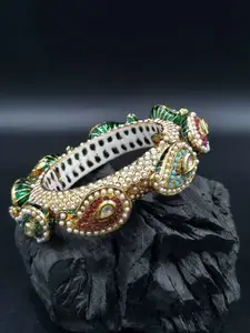 Anouk Gold Plated Pearl Studded Ethnic Rajasthani Bangles