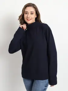 ISAM Women Navy Blue Sweatshirt