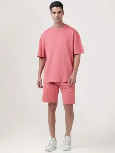 Bene Kleed Oversized-Fit Cotton T-Shirt & Shorts Co-Ords Set