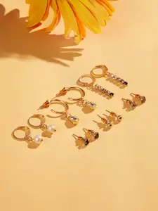 Accessorize Set Of 6 Stud & Cup Chain Earrings