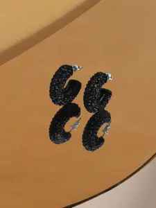 Accessorize Chunky Encrusted Crystals Geometric Half Hoop Earrings