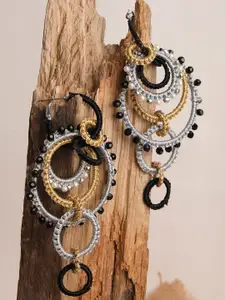 XPNSV Beaded Circular Hoop Earrings
