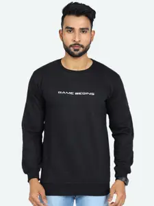 GAME BEGINS Men Black Printed Sweatshirt