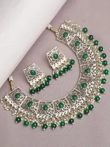 OOMPH Kundan-studded & Beaded Necklace & Earrings