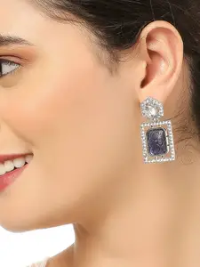 OOMPH Stone studded Contemporary Drop Earrings