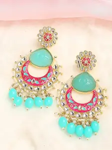 OOMPH Floral Kundan Studded Chandbalis