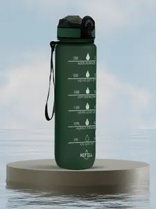 Solara Motivational Sipper Water Bottle, Hunter Green- 1Liter