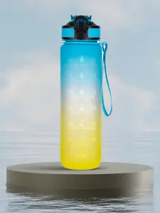 Solara Motivational Sipper Water Bottle, Yellow Blue- 1Liter