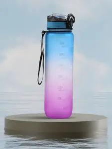 Solara Motivational Sipper Water Bottle, Blue Fuchsia- 1Liter