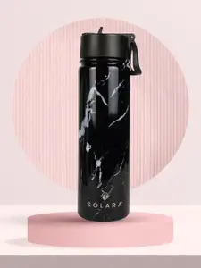 Solara Stainless Steel Vacuum Insulated Water Bottle, Black Marble- 650ML