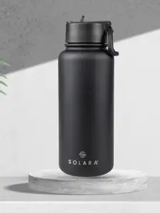 Solara Black Knight Stainless Steel Vacuum Insulated Water Bottle 1L