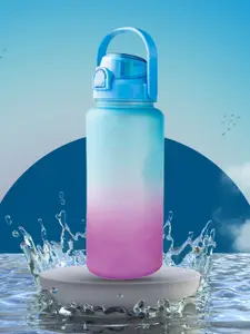 Solara Blue & Fuchsia Pink Motivational Sipper Water Bottle, Blue Fuschia- 2L