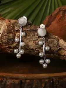 VENI Silver-Toned Studs Earrings