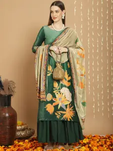 Stylee LIFESTYLE Floral Printed Velvet Unstitched Dress Material