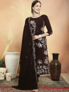 Stylee LIFESTYLE Embroidered Velvet Unstitched Dress Material