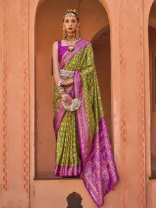 elora Ethnic Motifs Woven Design Zari Silk Blend Patola Saree