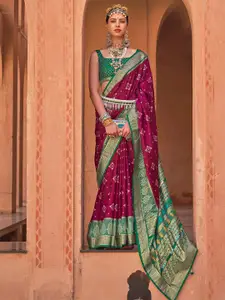 elora Geometric Woven Design Zari Patola Saree