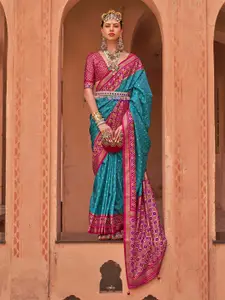 elora Geometric Woven Design Zari Patola Saree