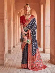 elora Geometric Woven Design Zari Patola Saree