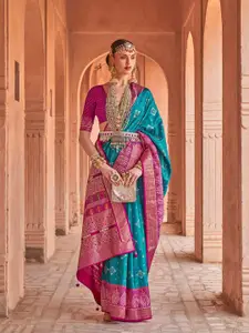 elora Ethnic Motifs Woven Design Zari Silk Blend Designer Patola Saree
