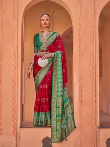 elora Ethnic Motifs Printed Zari Patola Saree
