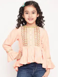 BAESD Orange Embroidered Top