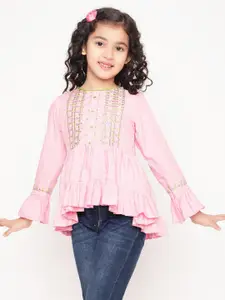 BAESD Peach-Coloured Embroidered Top