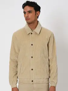 Mufti Long Sleeves Pure Cotton Corduroy Tailored Jacket