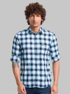 Parx Slim Fit Checked Pure Cotton Casual Shirt