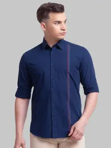 Parx Slim Fit Vertical Striped Cotton Casual Shirt