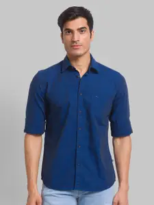 Parx Slim Fit Spread Collar Cotton Casual Shirt